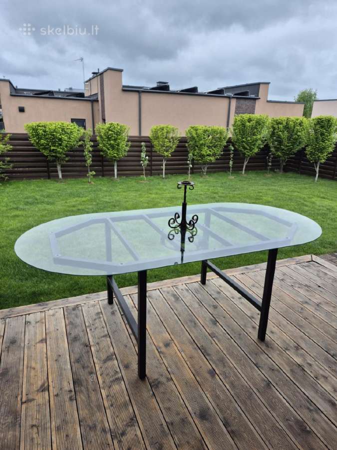 Lauko stalas (metalas & stiklas) Kalvio vienetinis