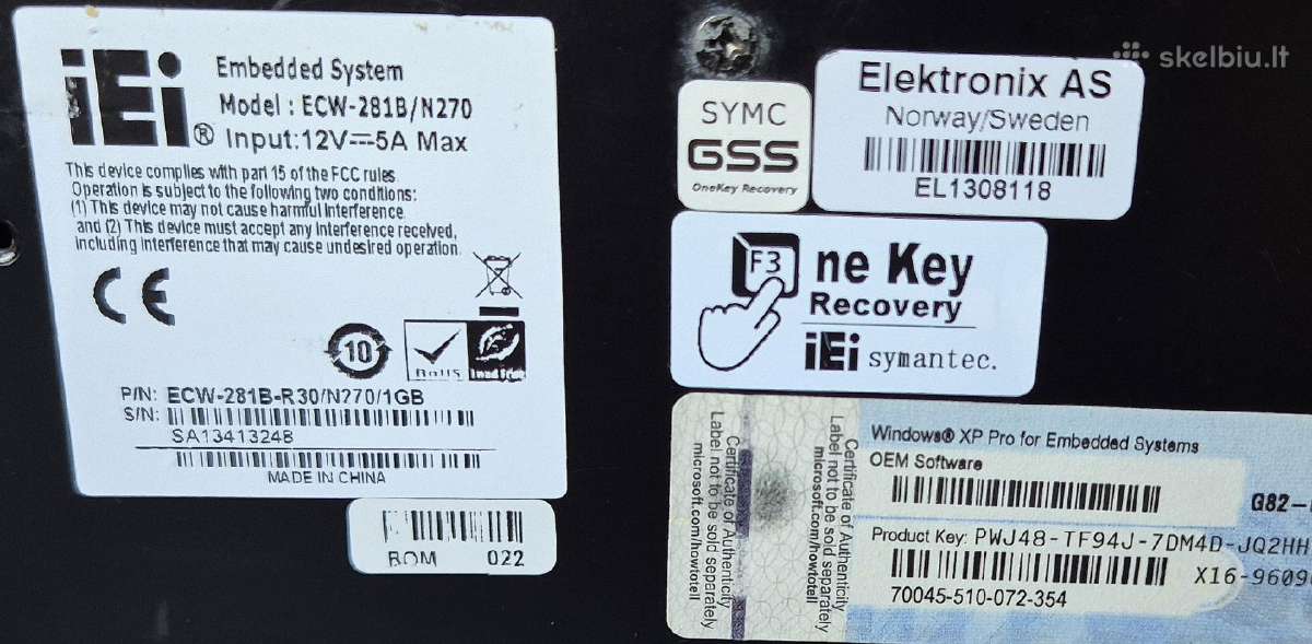Pramoninis kompiuteris fanless Ecw-281b-945gse - nuotraukos Nr. 2