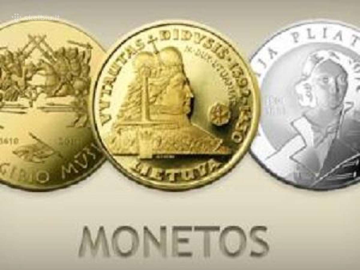 Perkame Lietuvos banko auksines sidabrines monetas