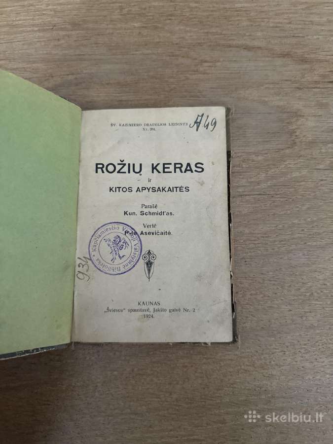 Rožių Keras ir kitos apysakaitės 1924 m.