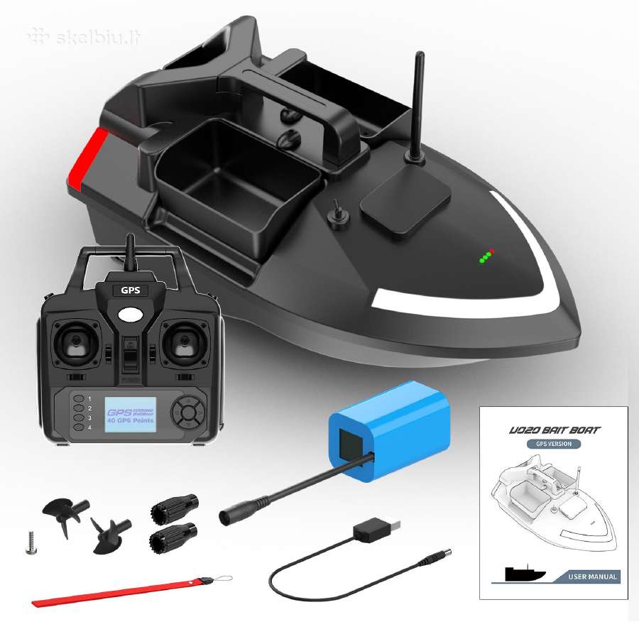Flytec V020 Žvejybos pašarų gabenimo laivelis GPS