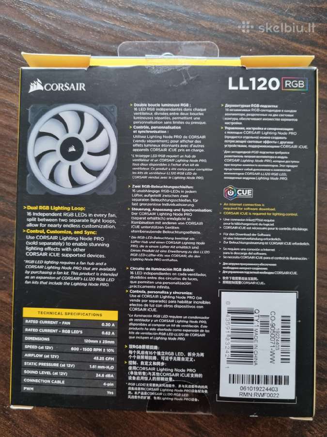 Ll120 Rgb 120mm Dual Light Loop Rgb LED Pwm Fan - nuotraukos Nr. 2
