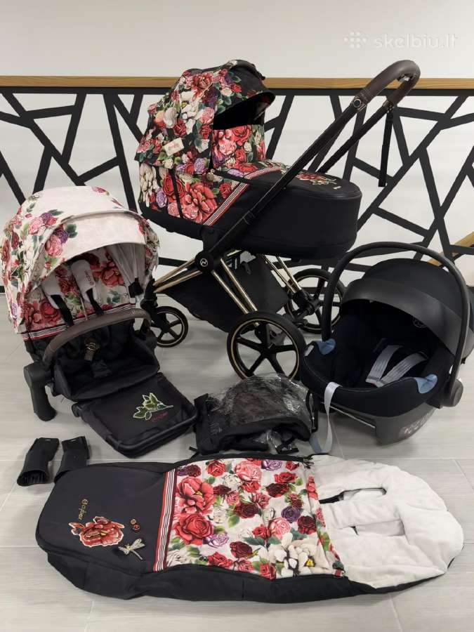 Puikios būklės Cybex Priam Spring Blossom 4in1!