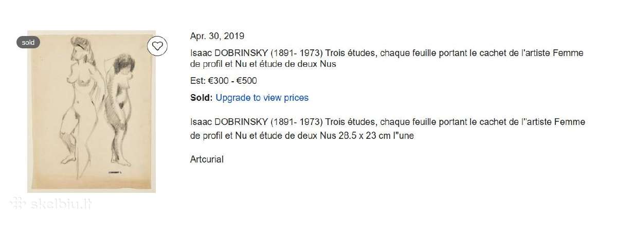 Litvako Isaac Dobrinsky (1891- 1973) piešinys - nuotraukos Nr. 3