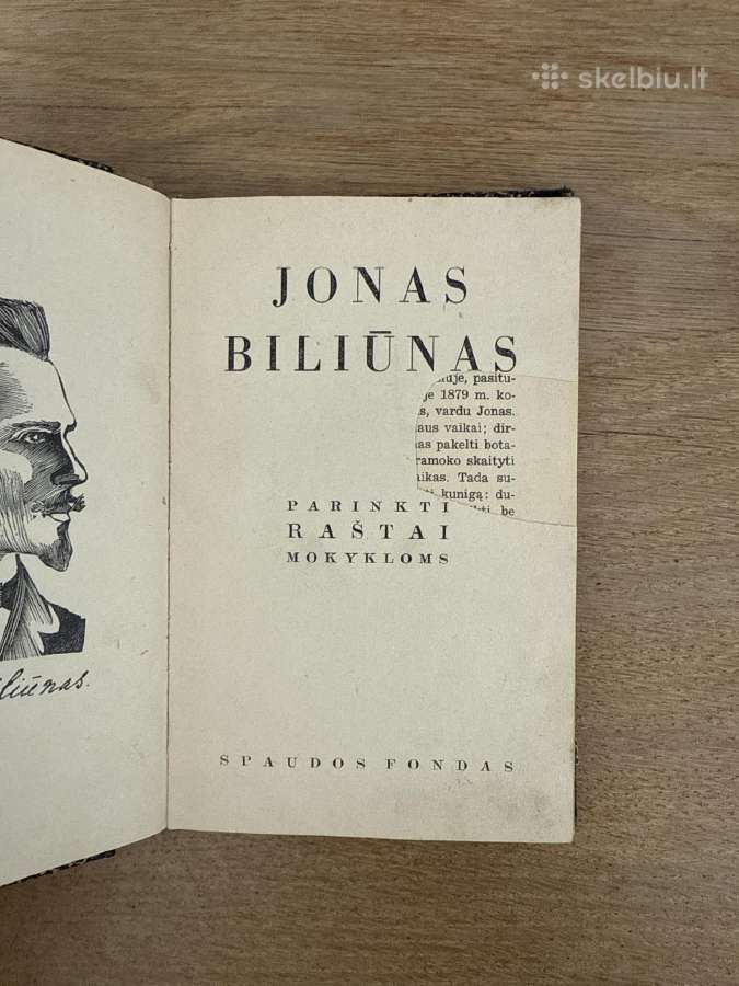 Jonas Biliūnas. Parinkti raštai mokykloms 1937 m.