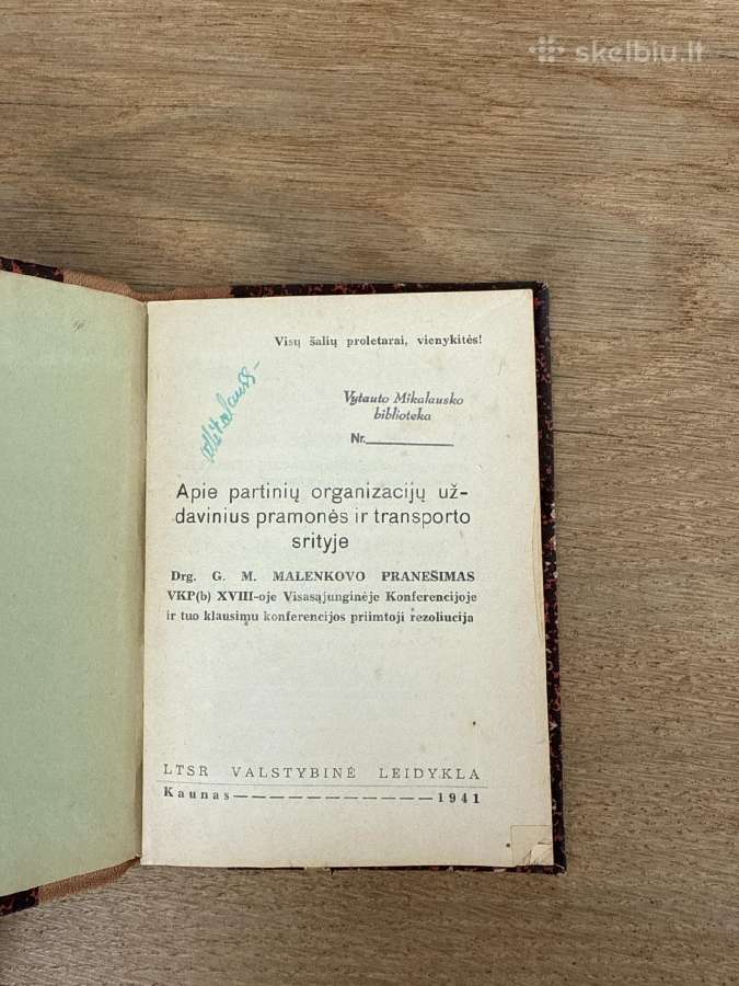 Apie partinių organizacijų uždavinius 1941 m.