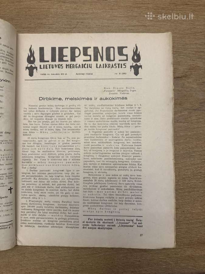 Liepsnos 1938m. Sausis. nr. 2 (26) - nuotraukos Nr. 2