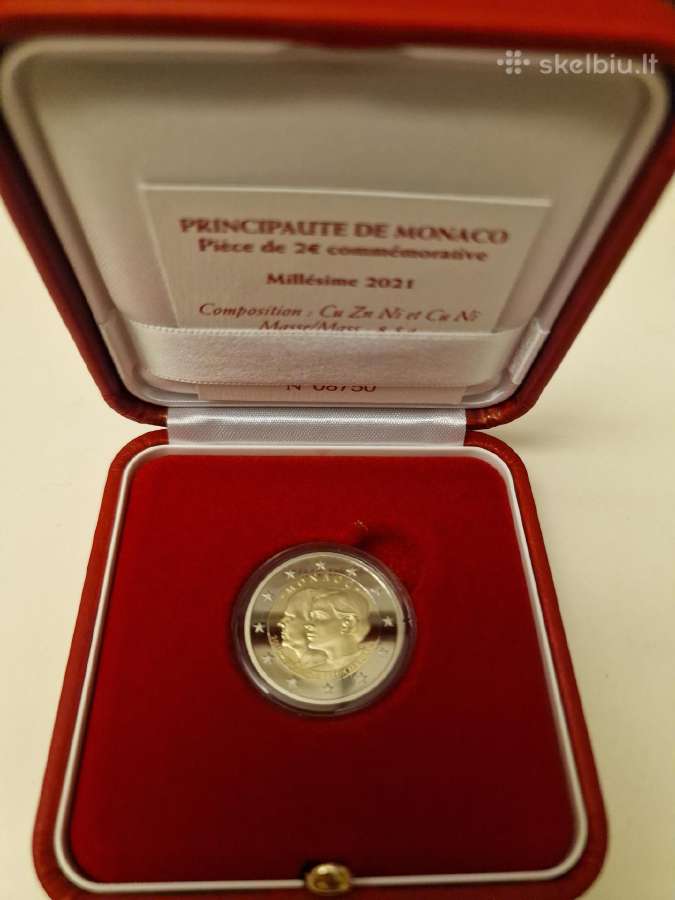 2 Eurų Monako Monetos 2021, 2022, 2023, 2025 metų - nuotraukos Nr. 2