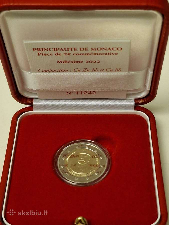 2 Eurų Monako Monetos 2021, 2022, 2023, 2025 metų - nuotraukos Nr. 4