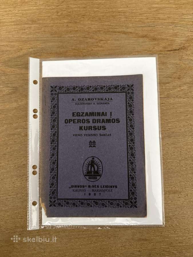 Egzaminai į operos dramos kursus 1927 m.