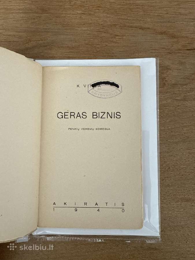 Geras biznis. Penkių veiksmų komedija 1940 m. - nuotraukos Nr. 2