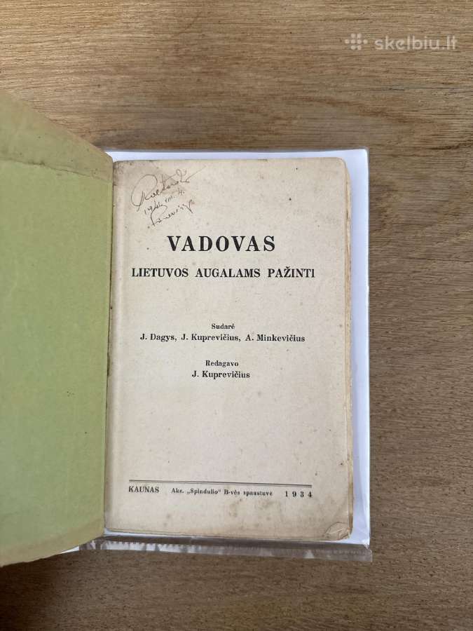 Vadovas Lietuvos augalams pažinti 1934 m. - nuotraukos Nr. 2