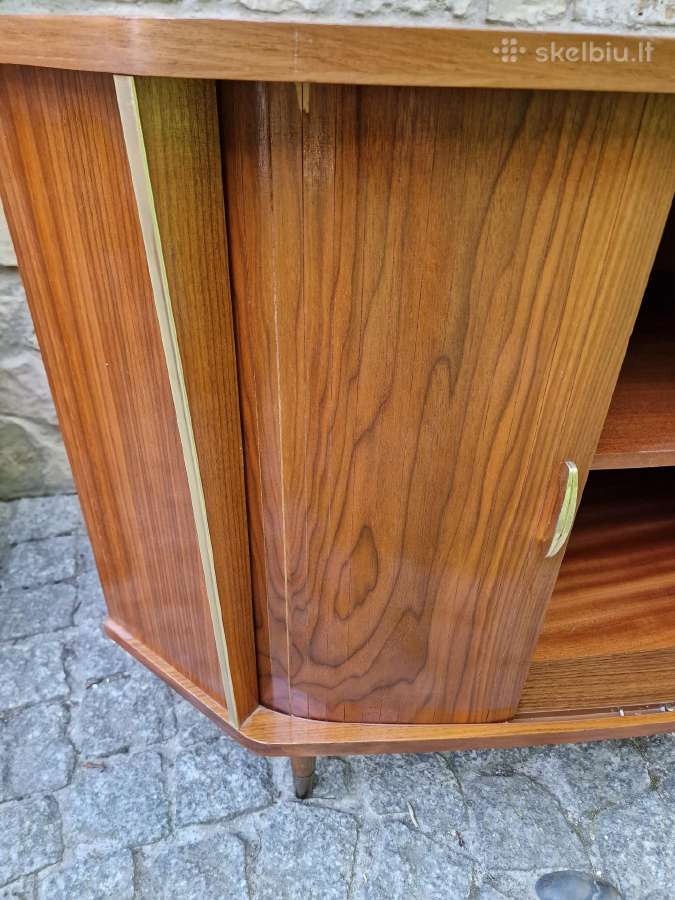 Vintažinė mid century riešuto kampinė spintelė - nuotraukos Nr. 19