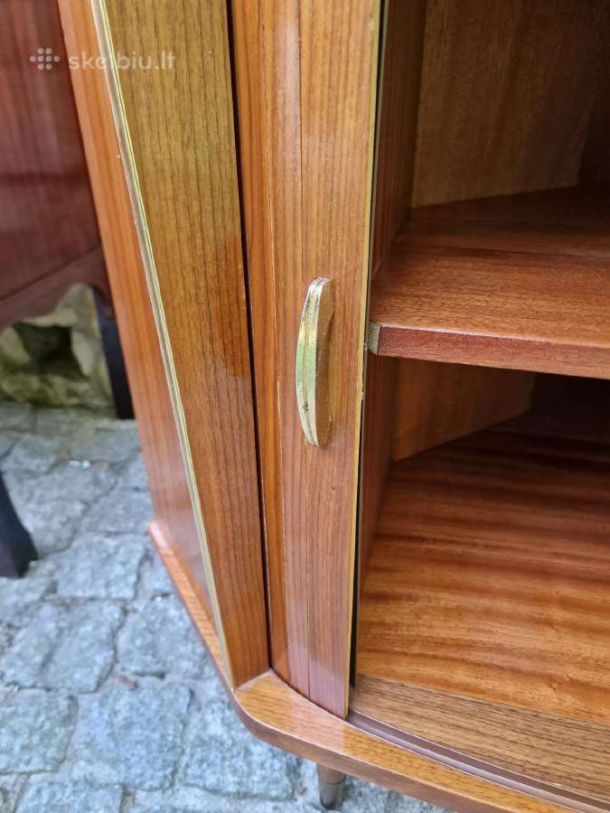 Vintažinė mid century riešuto kampinė spintelė - nuotraukos Nr. 21