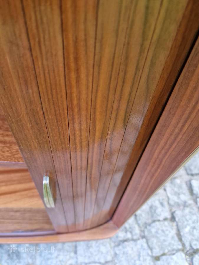 Vintažinė mid century riešuto kampinė spintelė - nuotraukos Nr. 32