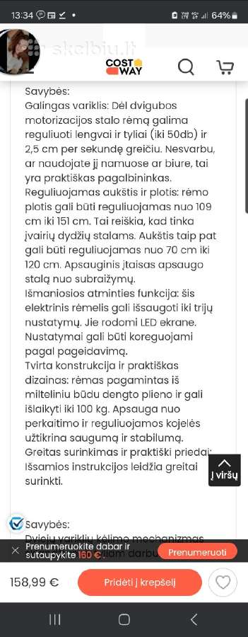 Kilnojamas stalas be stalviršio - nuotraukos Nr. 2