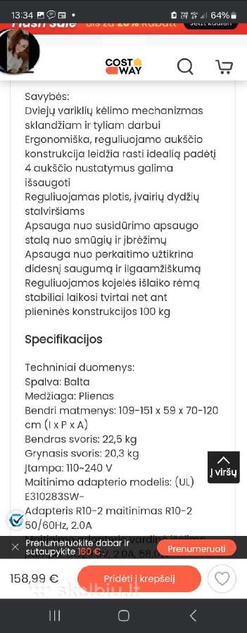 Kilnojamas stalas be stalviršio - nuotraukos Nr. 3