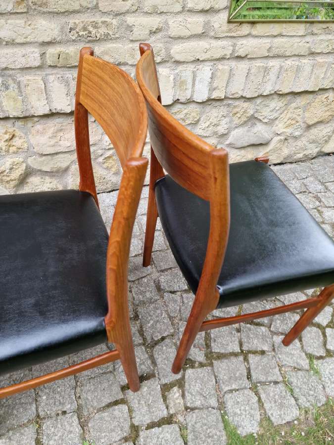 Vintažinės Mid Century tikmedžio/odos kėdės - nuotraukos Nr. 29