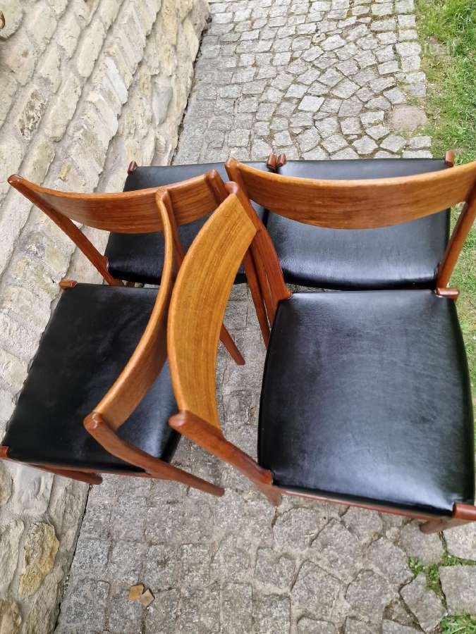 Vintažinės Mid Century tikmedžio/odos kėdės - nuotraukos Nr. 31