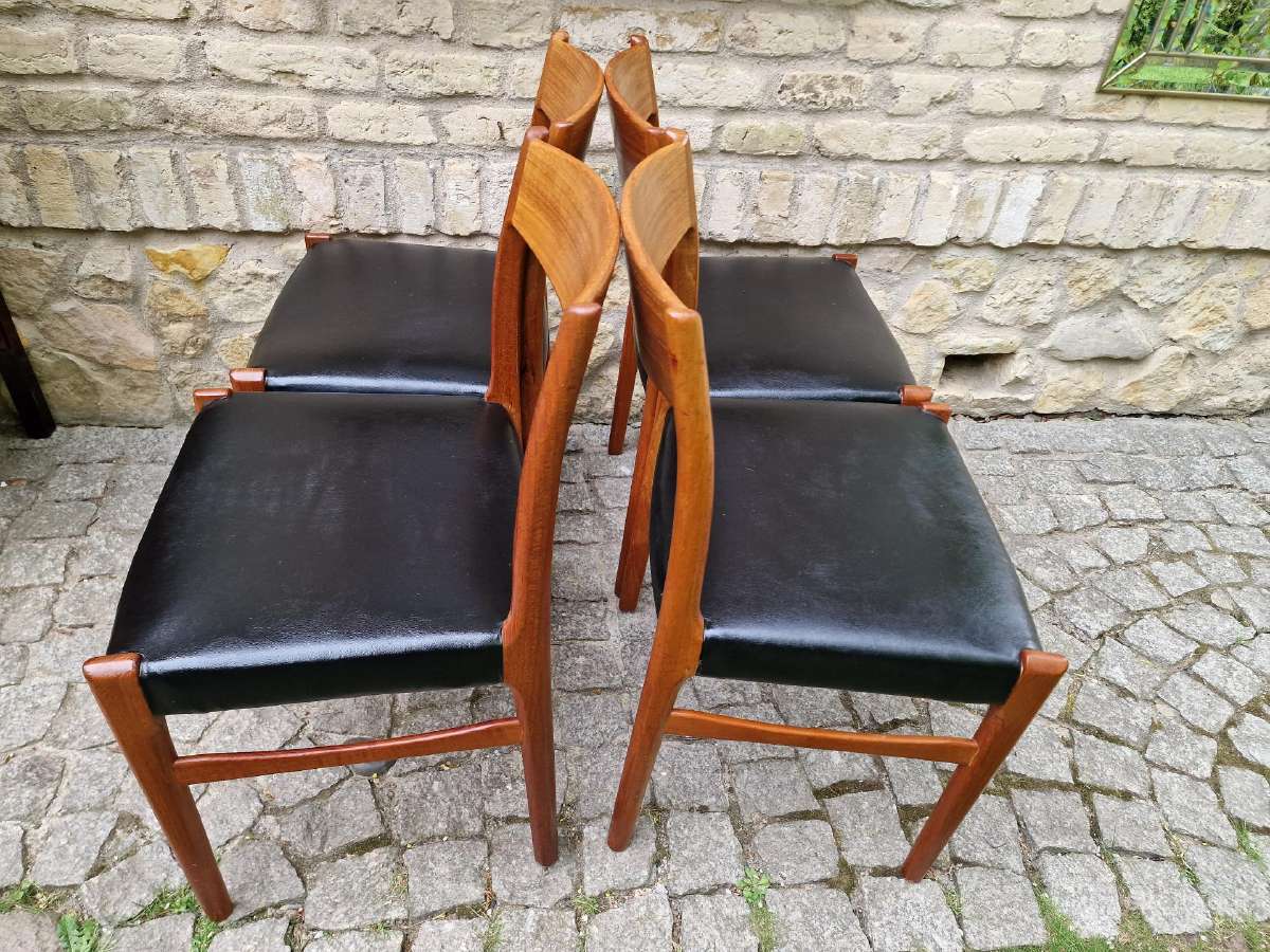 Vintažinės Mid Century tikmedžio/odos kėdės - nuotraukos Nr. 32