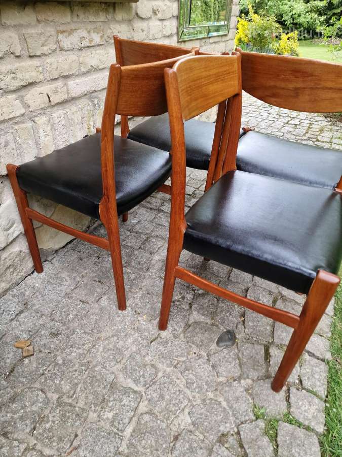 Vintažinės Mid Century tikmedžio/odos kėdės - nuotraukos Nr. 33