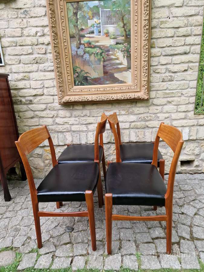 Vintažinės Mid Century tikmedžio/odos kėdės - nuotraukos Nr. 37