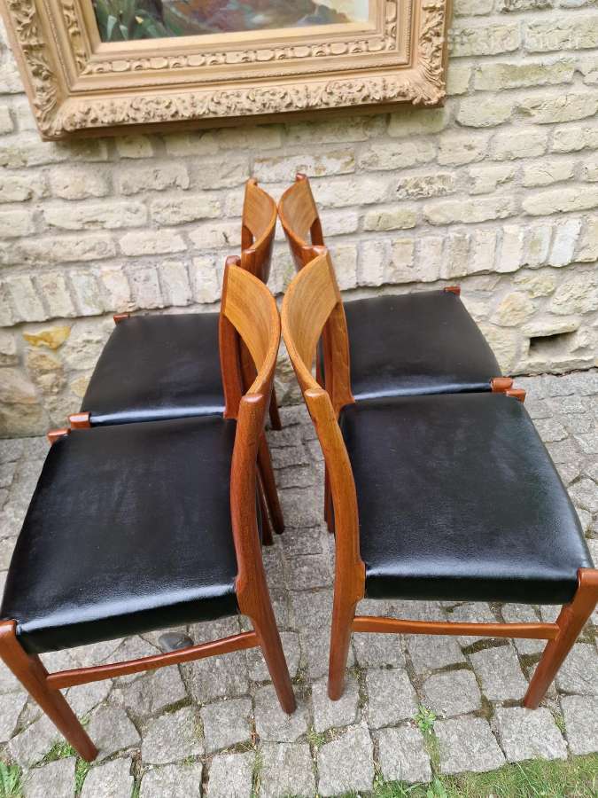 Vintažinės Mid Century tikmedžio/odos kėdės - nuotraukos Nr. 38