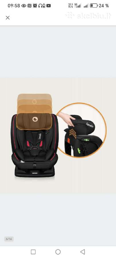 Nauja Lionelo Lo Aart I-size 0- 36kg auto kėdutė - nuotraukos Nr. 6