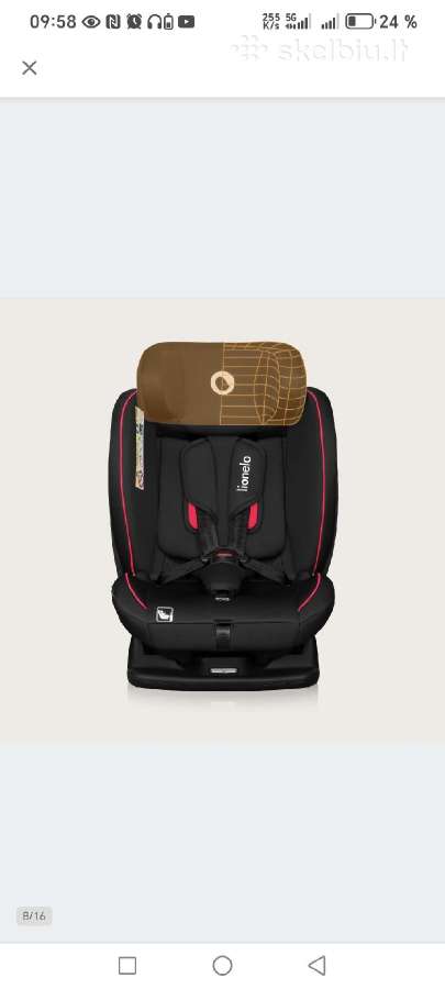 Nauja Lionelo Lo Aart I-size 0- 36kg auto kėdutė - nuotraukos Nr. 8