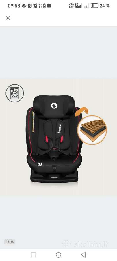 Nauja Lionelo Lo Aart I-size 0- 36kg auto kėdutė - nuotraukos Nr. 11