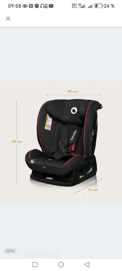Nauja Lionelo Lo Aart I-size 0- 36kg auto kėdutė - nuotraukos Nr. 12