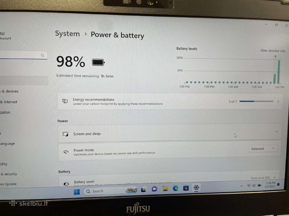 Fujitsu Lifebook U7410 i5-10210u 256gb SSD 16gbram - nuotraukos Nr. 6
