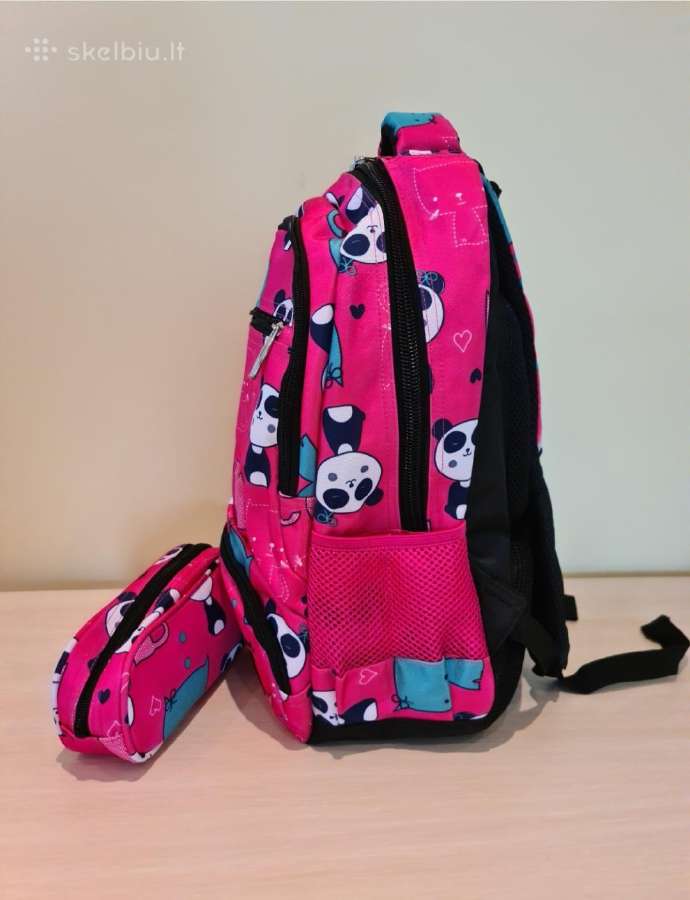 Mokyklinė kuprinė "Pink Panda" su penalu - nuotraukos Nr. 2