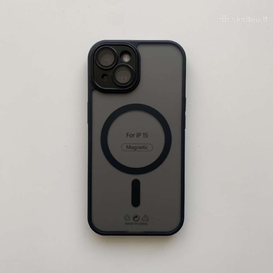 iPhone 15 Dėklas su kamerų apsauga + Magsafe