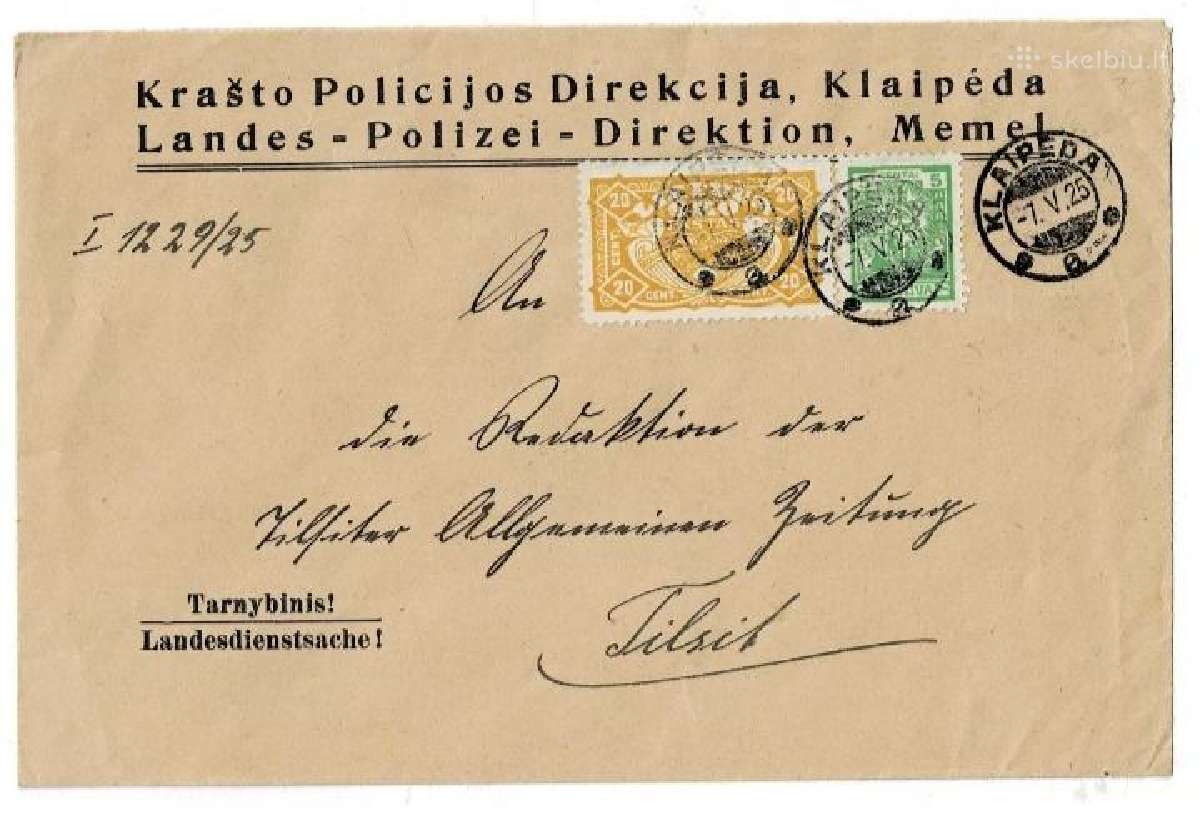 Memel Klaipeda Policijos Retas Laiškas