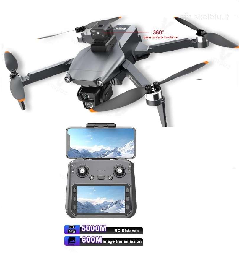 Dronas L600pro Max su GPS, pultas su ekranėliu - nuotraukos Nr. 2