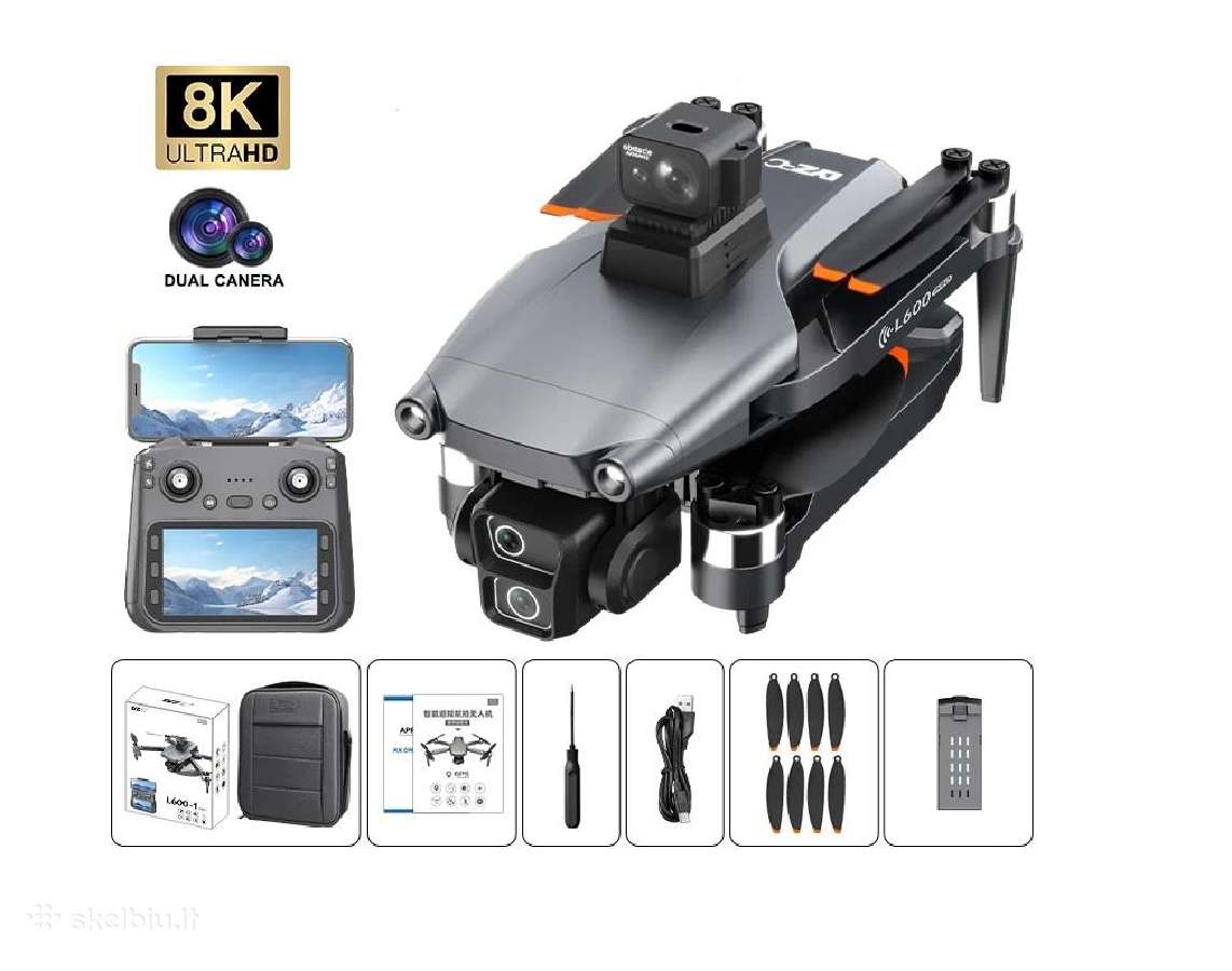 Dronas L600pro Max su GPS, pultas su ekranėliu - nuotraukos Nr. 3
