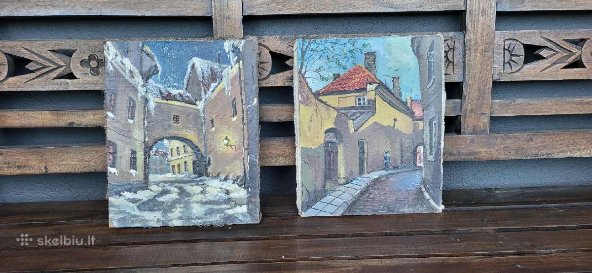 Vintažiniai paveikslai. Vilnius. Drobė.