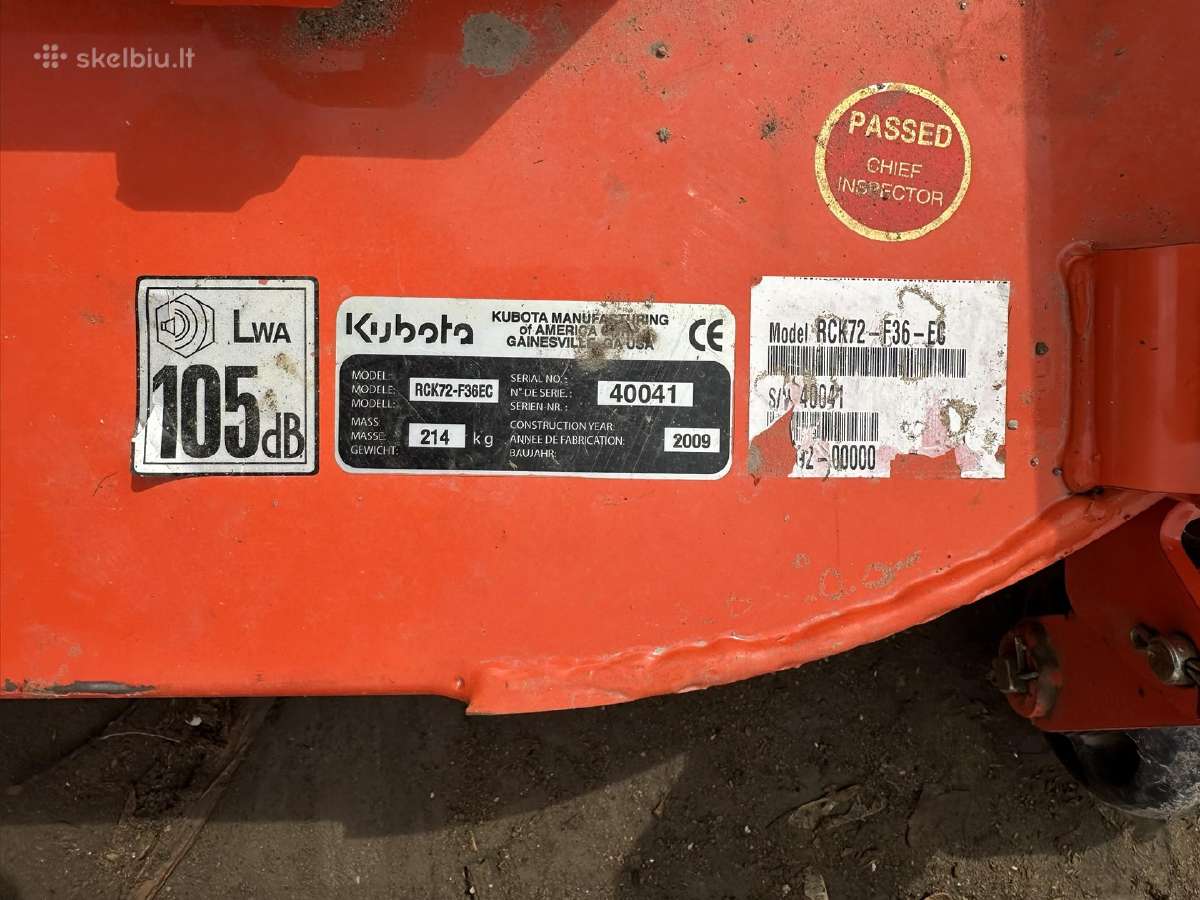 Kubota F2880, F3680, F3090, F3890 Dalys - nuotraukos Nr. 4