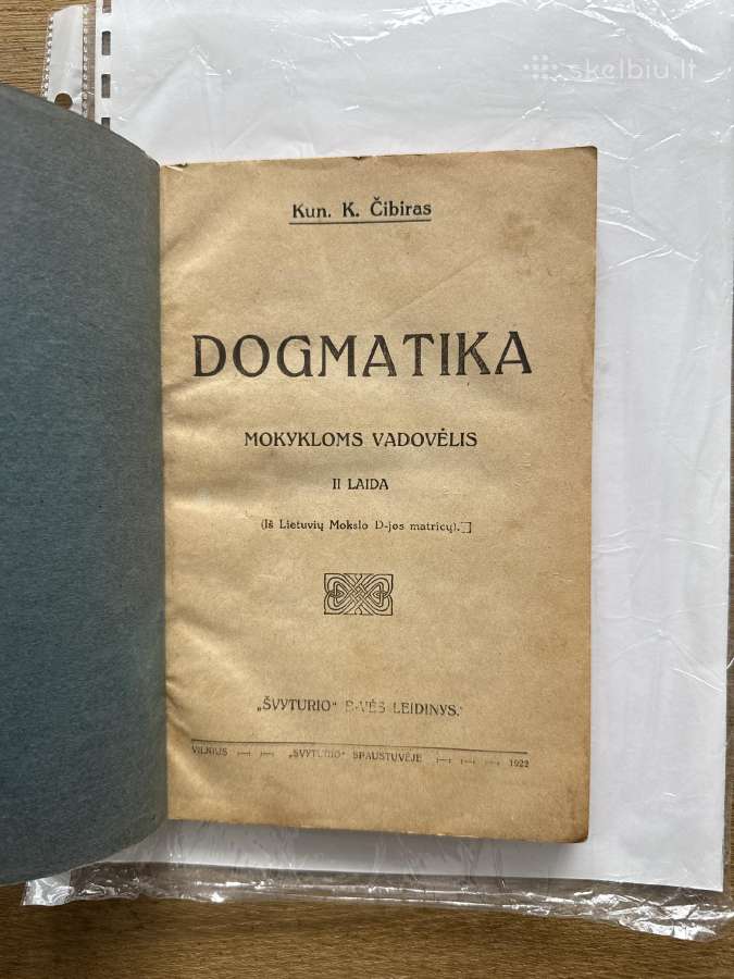 Dogmatika. Mokykloms vadovėlis 1922 m. - nuotraukos Nr. 2