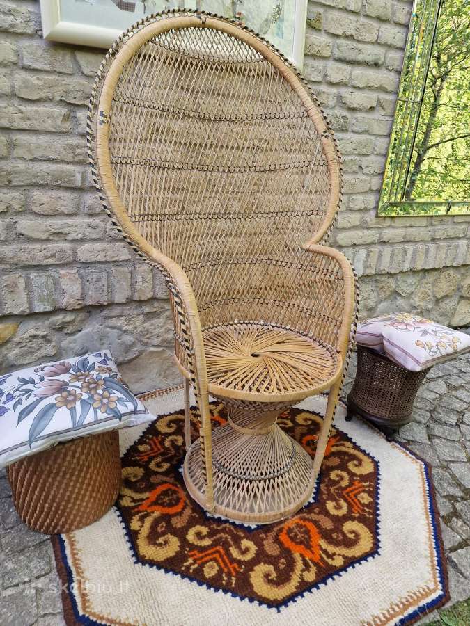Vintažinis Boho st .pintas krėslas