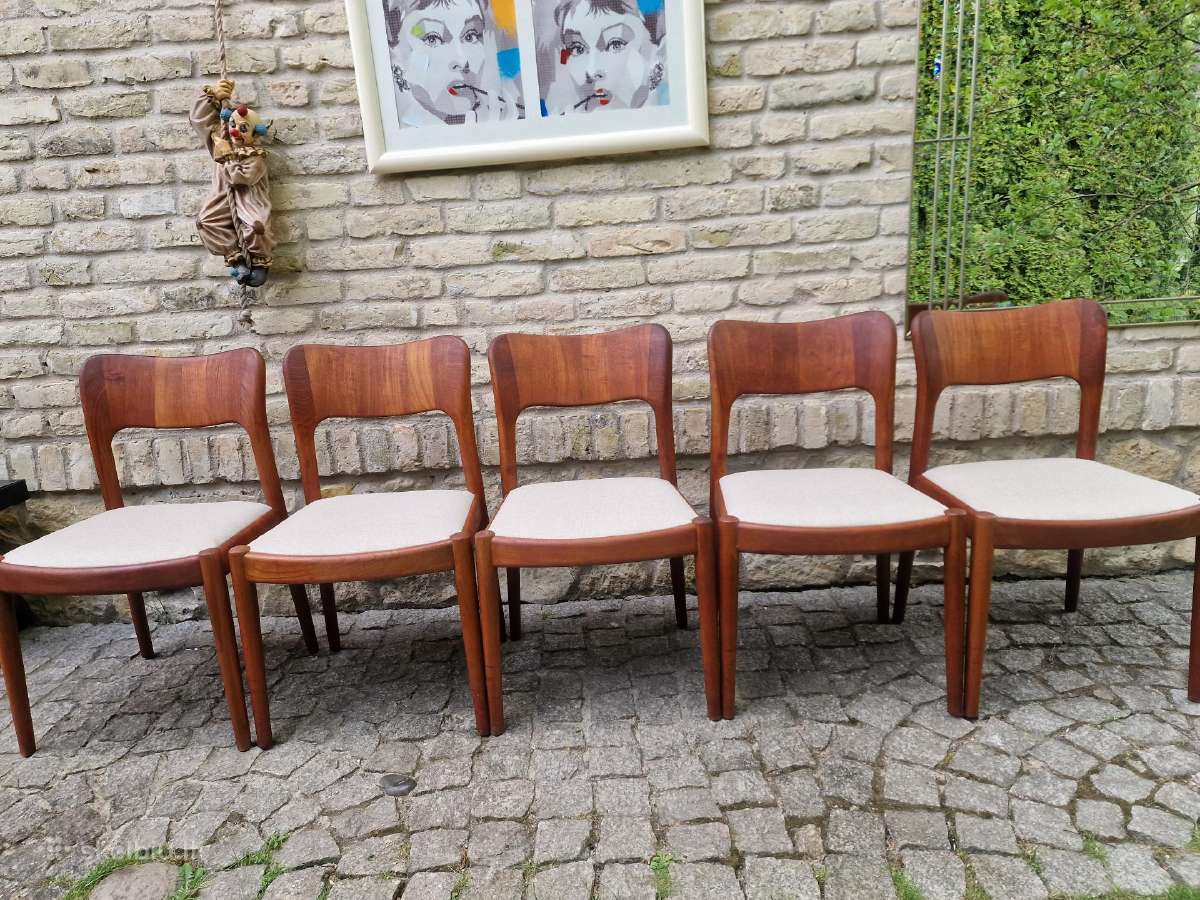 Vintažinės mid century tikmedžio kėdės - nuotraukos Nr. 9