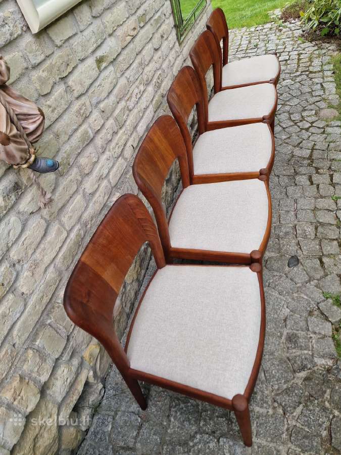Vintažinės mid century tikmedžio kėdės - nuotraukos Nr. 13
