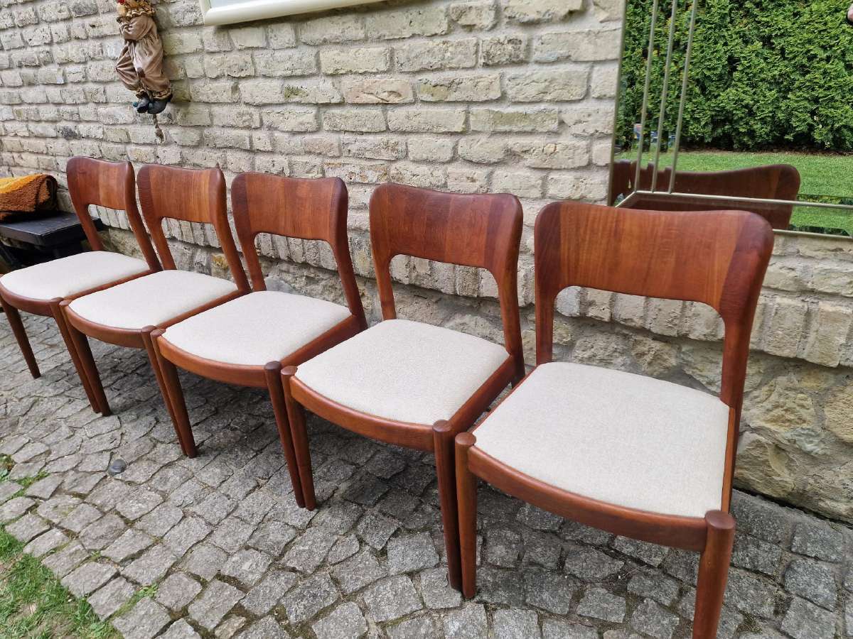 Vintažinės mid century tikmedžio kėdės - nuotraukos Nr. 14