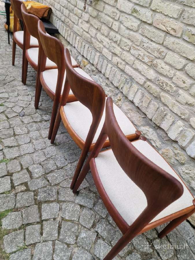 Vintažinės mid century tikmedžio kėdės - nuotraukos Nr. 24