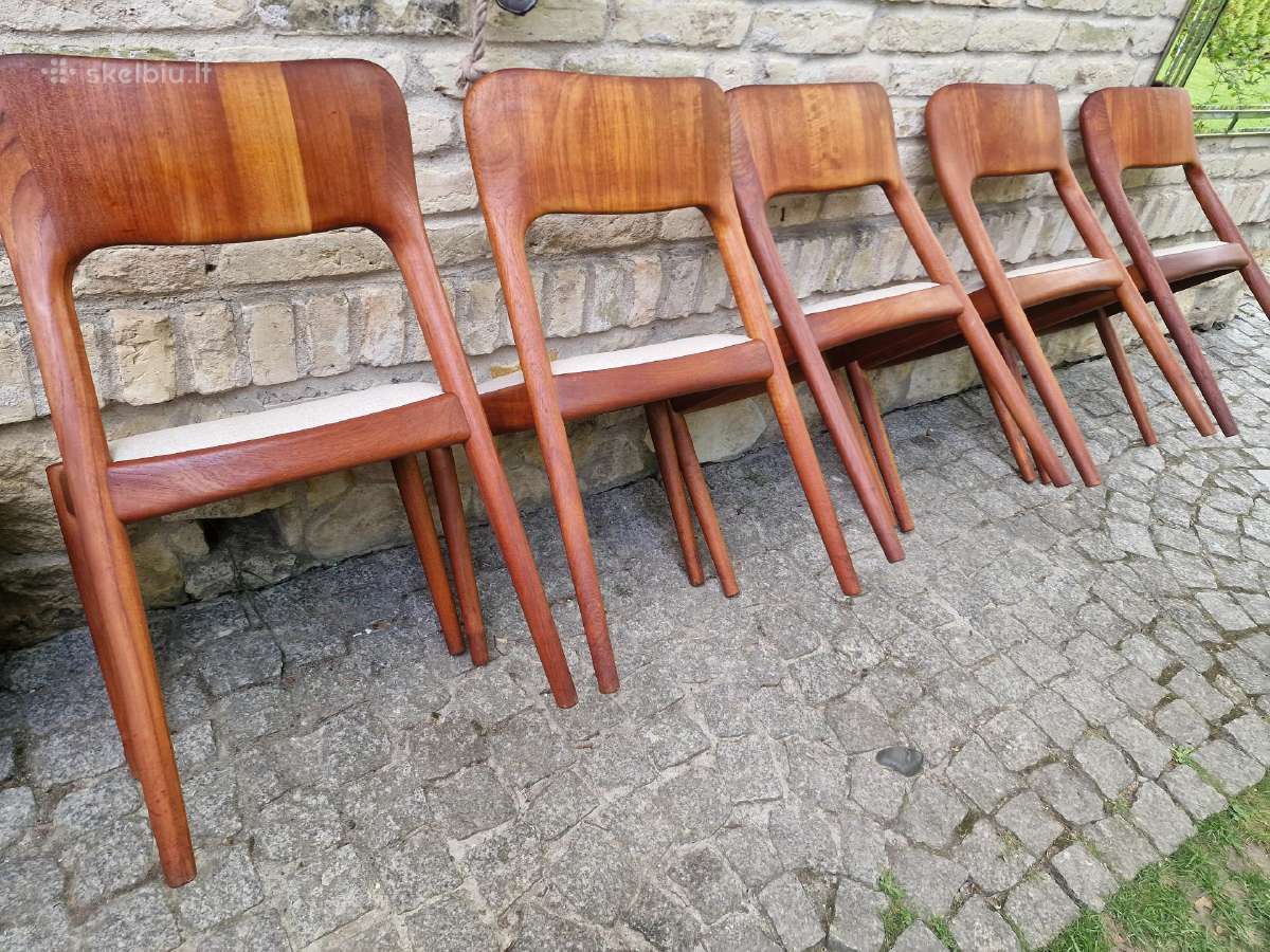 Vintažinės mid century tikmedžio kėdės - nuotraukos Nr. 31