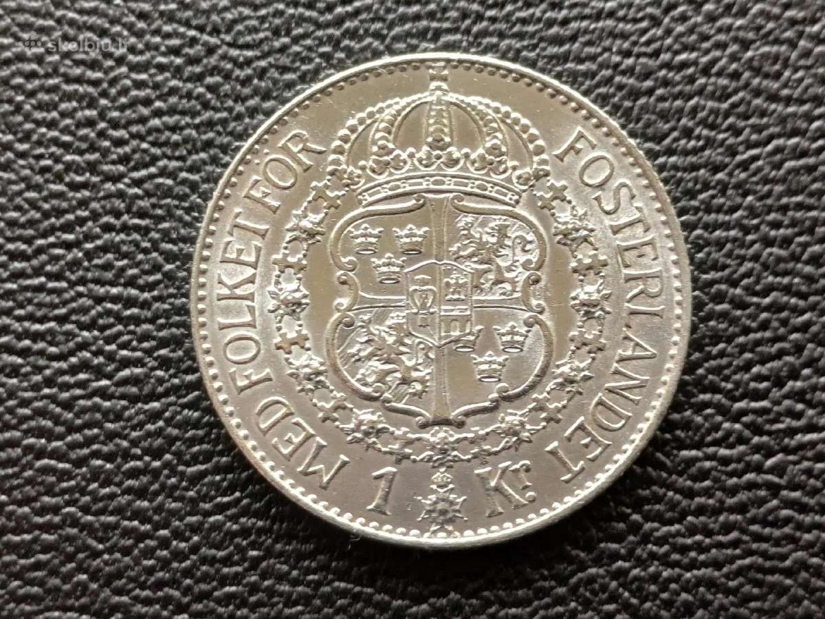(399) 1 krona 1929m. Švedija sidabras 800