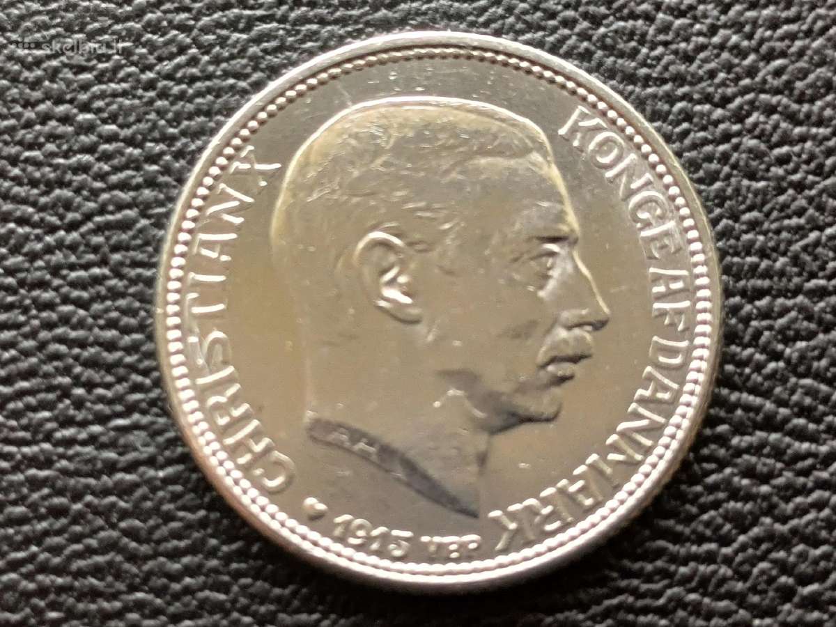(400) 1 krona 1915m. Danija sidabras 800 - nuotraukos Nr. 2