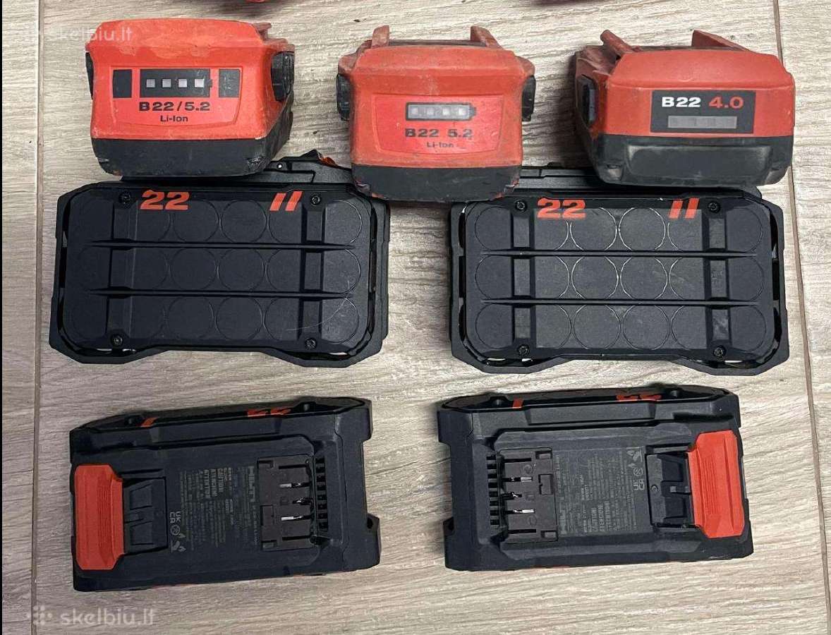 Hilti baterijos ir pakrovejai
