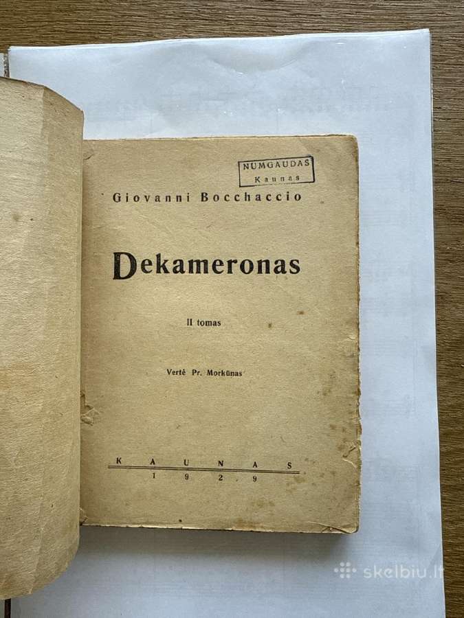 Dekameronas 2 tomas 1929 m. - nuotraukos Nr. 2